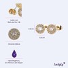 LuckyLy Aretes de Oro 14k para Mujer con Zirconia Cúbica