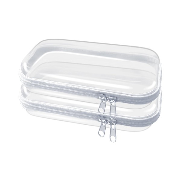 TULIADU Clear Hard Shell Zipper Case Plastic Zipper Hard Storage