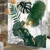 Uiiooazy Shower Curtain, Boho Style, Shower Curtain, Green Gold Palm