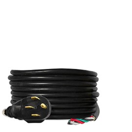 Ceptics 25-Ft 30-Amp Extension Power Cord L14-50P to Bare Cut Live Wire 10 AWG | 4-prong plug | 30A, 125/250V