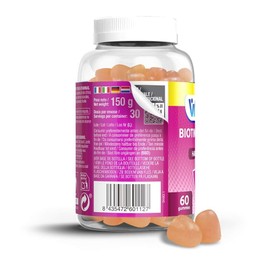 VITALDIN Biotin & Collagen Gummies – Beauty Supplement – 2500 mcg Biotin, 100 mg Collagen, Vitamins C + E – 60 Chewable gummies (1 month supply), Citrus Flavour – Hair & Skin Support – Gluten Free