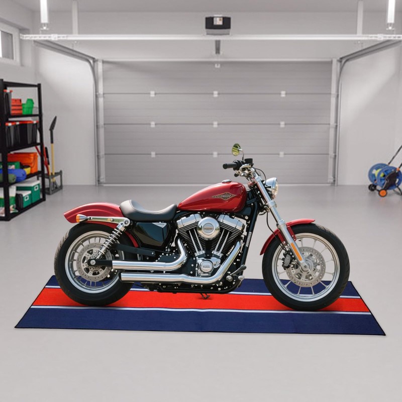 Motorcycle Mat, Motorcycle Parking Mat for GarageReusable, Washable, Protects Garage