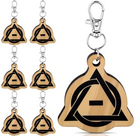 Chunful 6 Pcs Therian Keychains Wooden Therian Pride Symbol Keychains Pendant for Stuff Gifts Cosplay Accessory Party Decorations Supplies