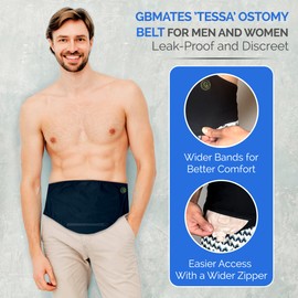 'Tessa' Ostomy Belt Grey– Premium Comfort Ostomy Bag Covers, Breathable Stretchy Fabric, Colostomy Bag Covers for Men & Women (XS)