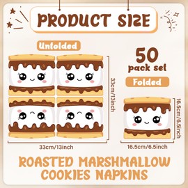 50 Pcs S'mores Napkins S’More Love Fun Party Decorations Happy Camper Birthday Party Napkins Campfire Birthday Supplies Smores Family Favors for Kids Boys Girls Labor Day Outdoor Adventure Baby Shower