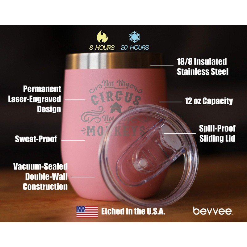 Not My Circus Not My Monkeys - Wine Tumbler with