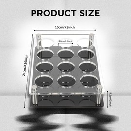 GeryVtee 12 Shot Glass Holder Acrylic Shot Glasses Holders Wine Glass Cup Serving Tray Cups Organizer Shot Glass Display Bar Accessories for Party, Bar, Club, Hole: 1.5"