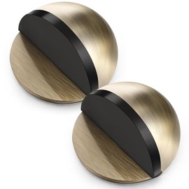 MorningRo 2 Piezas Topes de Puerta Autoadhesivos, Protector de Pared Tope de Puerta de Piso de Acero Inoxidable, Tope de Puerta de Piso de Media Cúpul