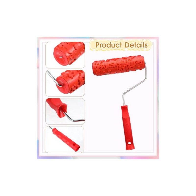 2 Pcs Texture Roller 7'' Drywall Texture Roller Decoration Textured