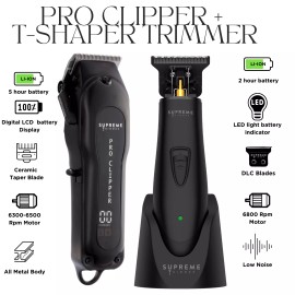 Supreme Trimmer 2-in-1 Pro Clipper & DLC T-Shaper Combo | STC5030 & ST5206 Black