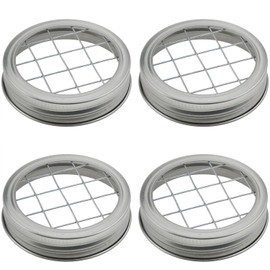 AYLIFU 4 Set Mason Jar Flower Lid Mason Jar Holder Flower Organizer Mason Jar Plant Grid for Home Office Vase Decoration Accessories (70 mm/2.75 Inches)