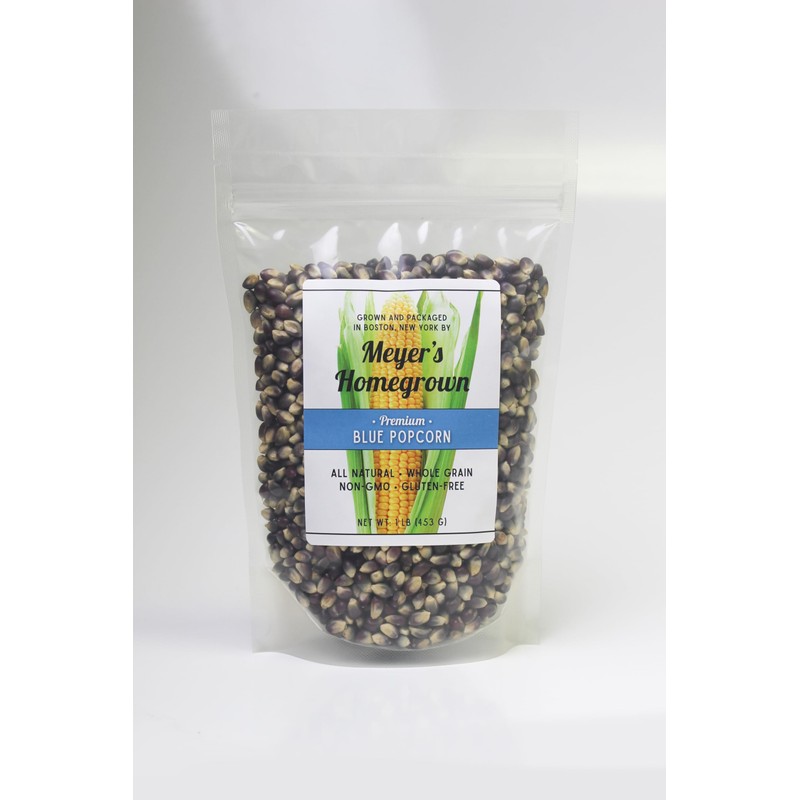 Meyer's Homegrown Premium 1lb Blue Popcorn, Sweet and Crunchy, No