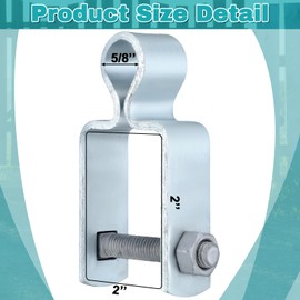 Dansydaisy 2 Pcs 2'' x 2'' Square Post Female Hinges 5/8'' Pintle Square Chain Link Fence Gate Post Galvanized Steel Hinge with Bolts and Nuts for Repairing and Replacing Fence Gate(Silver)