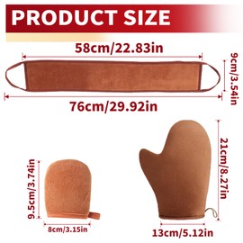 3 in 1 Self Tanning Mitt Applicator Set, Reusable Microfiber Fake Tan Back Applicator Tanner Glove with Thumb, Lotion Applicator for Apply Tanning Lotions Mousses Creams Prevent Stained Hands