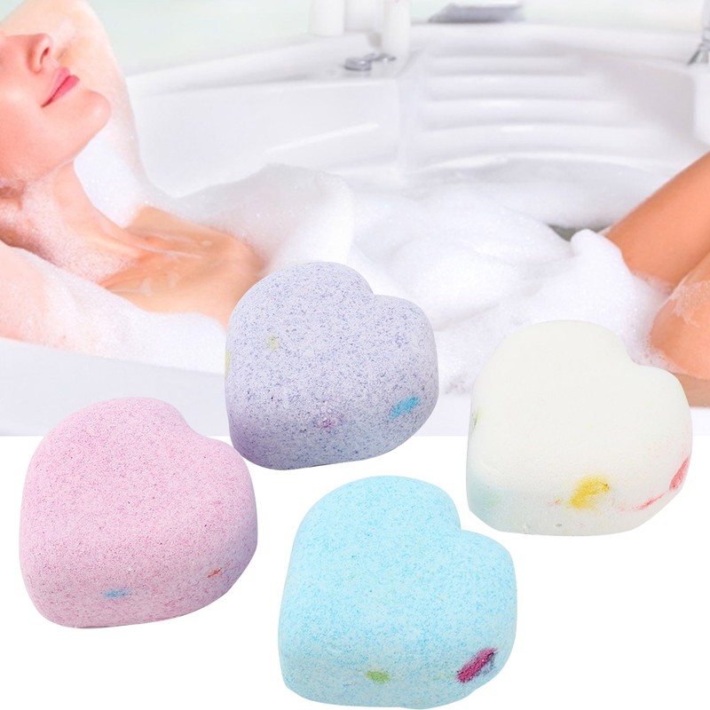4pcs Heart Shape Bathroom Aromatherapy Body Cleaner Nourishing Moisturizing Bath