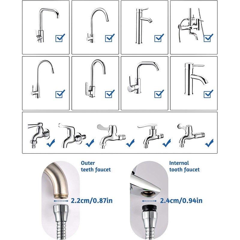 Grifo flexible para grifo, aireador giratorio de 360°, manguera de