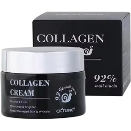 CKTUING Crema de Colágeno con 92% Baba de Caracol, Hidratante Facial Antiarrugas, Nutre y Reafirma la Piel