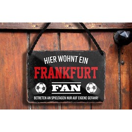 schilderkreis24 - Tin Signs Here Lives A Frankfurt Fan Decorative Metal Sign Item Gift for Birthday or Christmas 18 x 12 cm