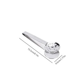Stainless Steel Tea Bag Squeezer, Metal Grip Holder Tea Bag Tongs, Tea Bag Strainer Clips Herb for Ice Sugar Cubes Lemon Slices Kitchen Bar Tools (2 Pack)