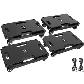 Ronlap Furniture Dolly for Moving, Furniture Moving Dolly 4 Wheels Heavy Duty Small Flat Dolly Cart with Wheels Movers Dolly Interlocking Dollies for Moving, 440 Lbs Capacity Each, 4 Pack, Black