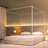 Beyeutao Canopy Bed Frame King White Four Poster Bed Frame