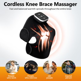 Beheizte Kniebandage mit Massagefunktion, Wiederaufladbare Kniebandage, Einstellbares Vibrationsmassagegerät zur Entspannung von Schultern und Ellbogen, 5 Heizstufen und 3 Vibrationsmodi