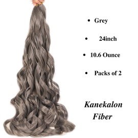 Grey French Curl Braiding Hair,French Curly Braiding Hair French Curls for Braids