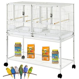 Mcage 42" Stackable Center Divided Breeder Breeding Nest Parakeet Bird Rolling Cage