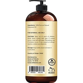Handcraft Blends Aceite De Semilla De Uva - 16 Fl Oz (Paquete De 2) - 100 Puro Y Natural - Aceite De Grado Premium Para La Piel Y El Cabello - Aceite 