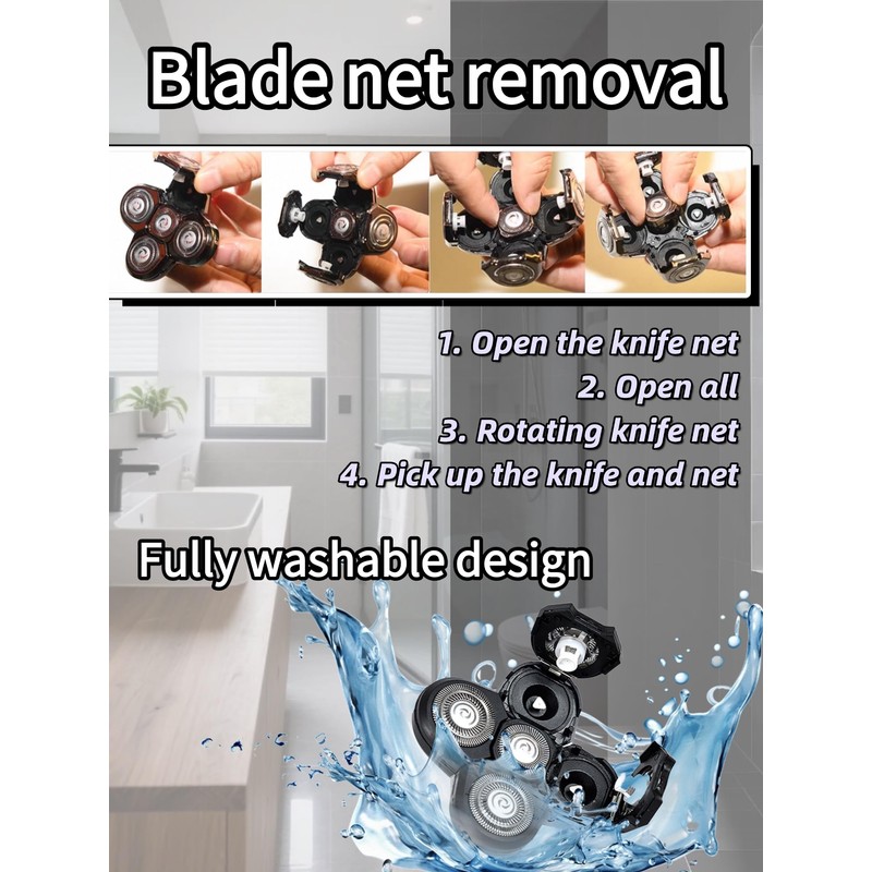 3 Pcs 5-Blade Universal Head Shaver for freebird replacement blades,