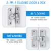 HERKINDNESS 2 Pairs Sliding Door Lock, 90°/180° Locking Latch, Aluminium