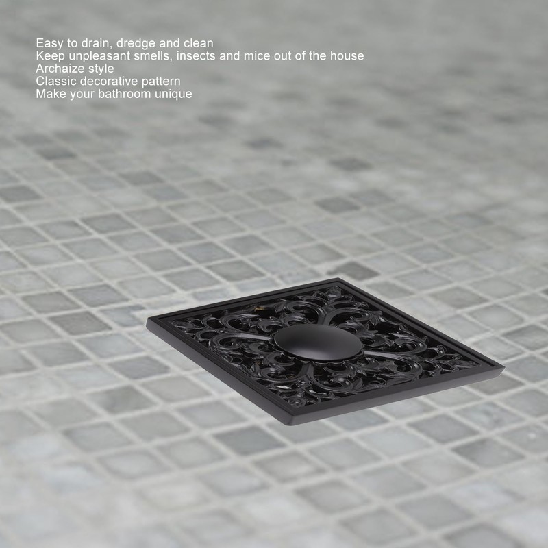 Floor Drain Quadrate Antique European Style Copper Stainless Steel Odor