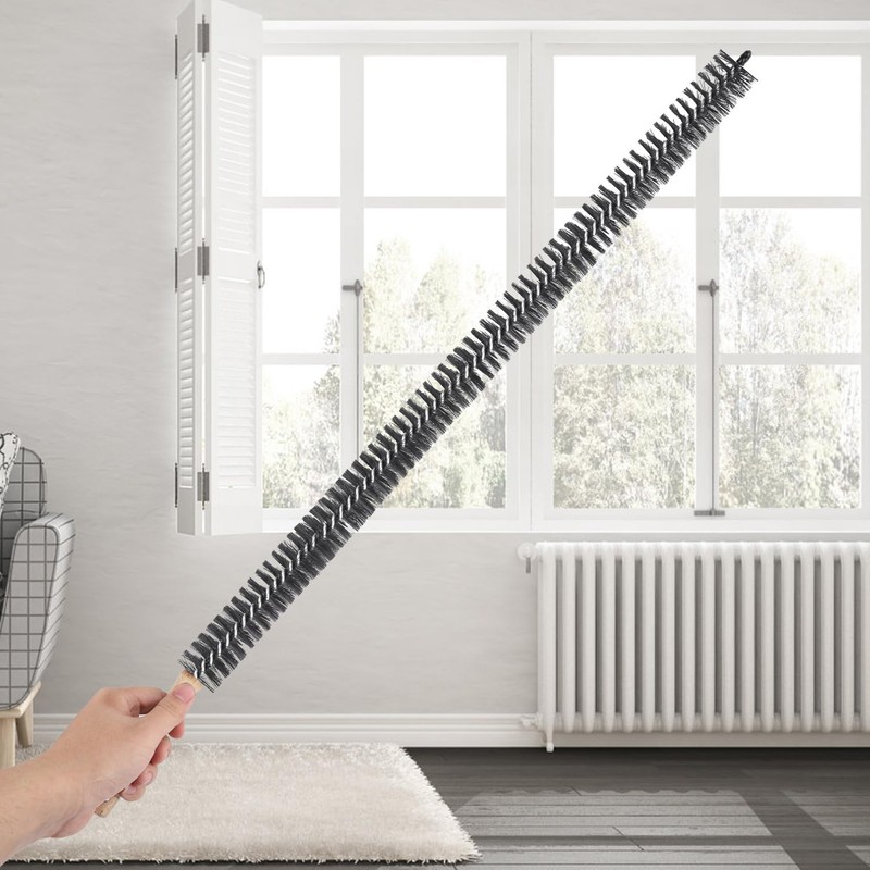 Radiator Cleaning Brush, Flexible Wood Handle Radiator Duster Brush Long