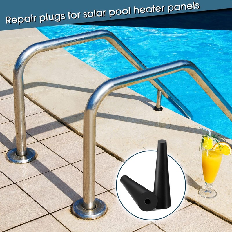 Riakrum 60 Pcs Pool Solar Panels Repair Plugs Solar Pool