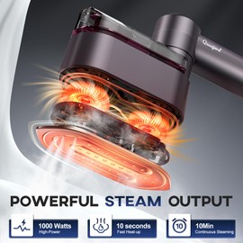 Travel Steamer - Portable Steamer for Clothes, 8FT Power Cord, Handheld Small Size Steam Iron Collapsible Design, Travel College Dorm Home Essentials (Purple)