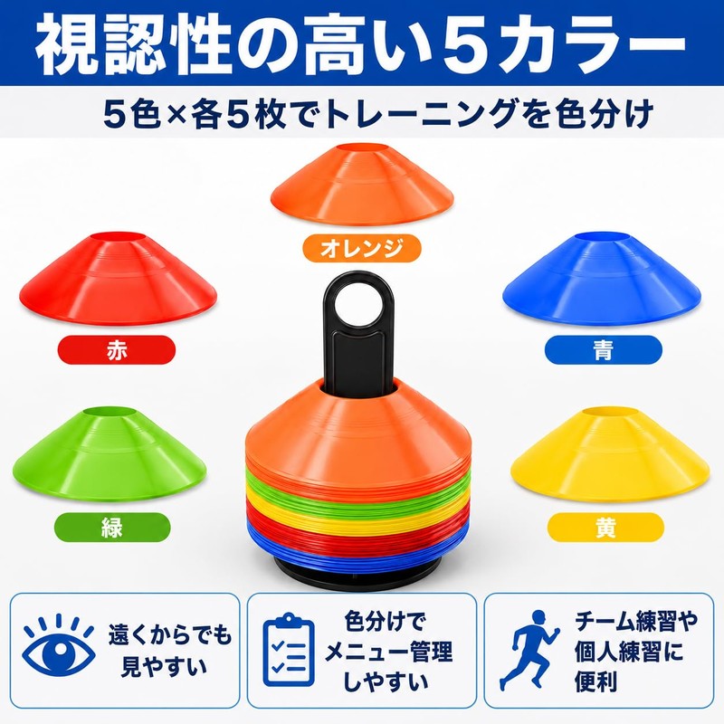 Agility Training Mark Plates, 25 Count, 5 Colors