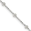 GlittersandGold Sterling Silver 1.15mm Diamond-cut Fancy Beaded Chain Necklace