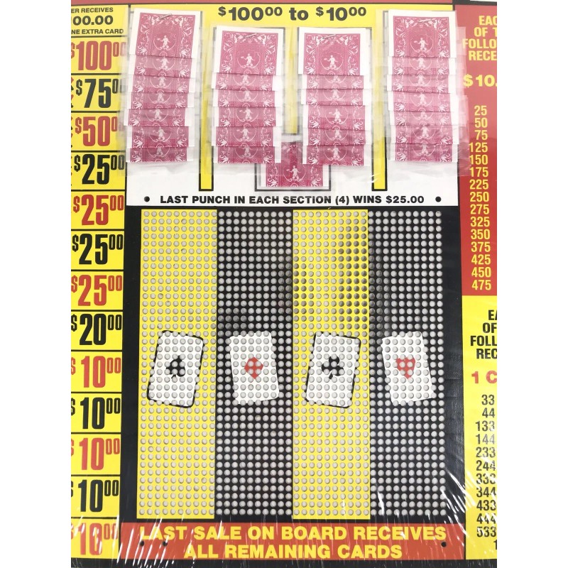 $1.00 JOKER CARD Game Punch Board Card Money Raffle Gambling