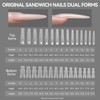 ESUOHYM 180 Pcs Sandwich Nail Forms Reusable Quick Nails Extension