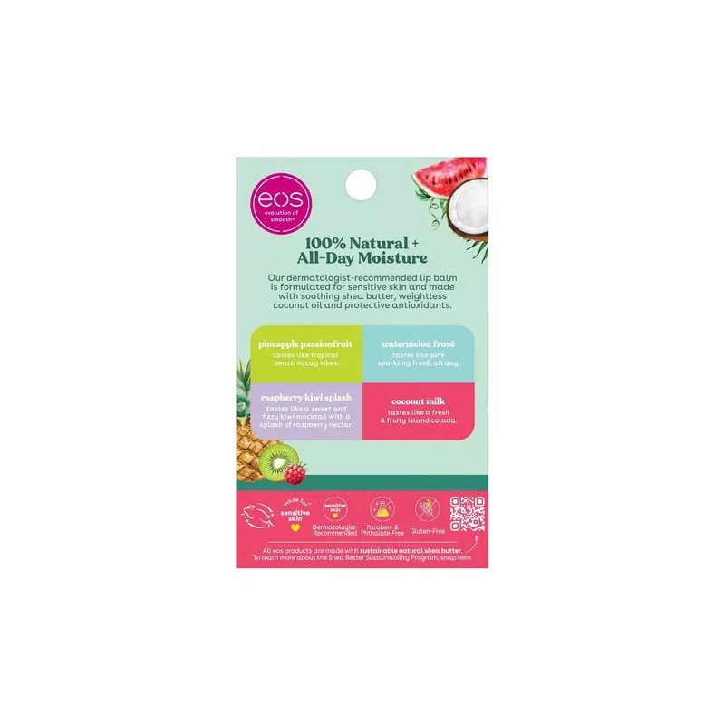 Eos 100 Natural Shea Lip Balm Variety Pack- Fruity 4
