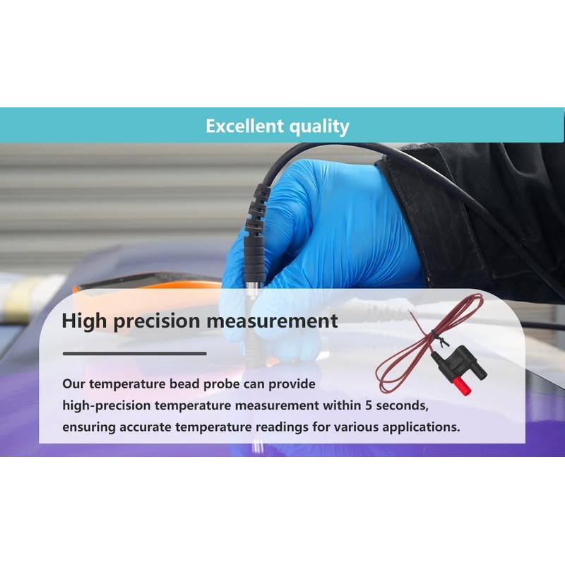80BK-A Type K Thermocouple, Temperature Bead Probe, Clamp for Fluke
