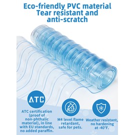 MEWTOGO 15.7 in x 4.9 ft Dog Door Replacement Flaps - Safe Plastic Vinyl Strip for DIY Doghouse Entry Door or Cat Door, Transparent Dog House Door Flap, Easy to Cut & Install