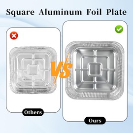 50 PCS Air Fryer Liners Disposable Aluminum Foil Liners 8" x 8" Square Airfryer Liners Non-stick Air Fryer Paper Oven Basket Food Grade Aluminum Foil Pans for Baking, Frying, Grilling, Roasting