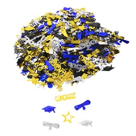 Penta Angel 3Pack 2022 Graduation Table Confetti Gold Blue Silver Black Congrats Grad Diploma Hat Star Confetti for Graduate Party Decoration