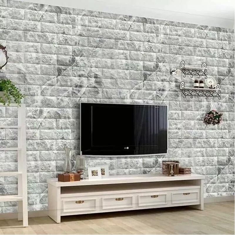 Patrón De Ladrillo Pegatina De Pared 3d Papel Tapiz 10pcs