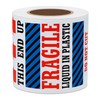 Hylabelest 3×5 Inch Fragile This End Up Stickers Liquid in