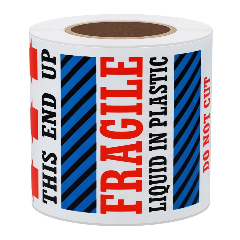 Hylabelest 3×5 Inch Fragile This End Up Stickers Liquid in