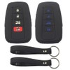 kcpros 2Pcs Black Rubber Silicone 4 Buttons Smart Key Fob
