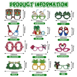 Gafas de Sol de Fiesta Luau Gafas Hawaianas de Papel Divertidas Novedosas para Suministros de Fiesta de Verano