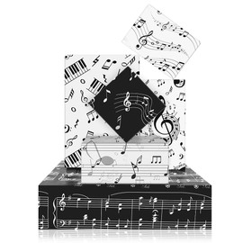 Unigift 6 Sheet Music Notes Gift Wrapping Paper, Music Design Musical Note Birthday Wrapping Paper Gift Packing Paper Folded Flat for Gift Wrap Kids Music Lovers Birthday Party Gift Wrap,20x28 inch